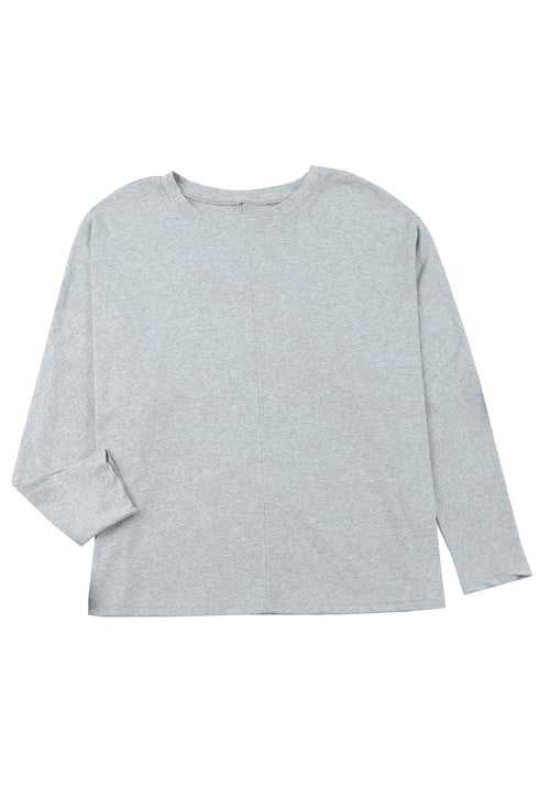 Solid Color Patchwork Long Sleeve Top