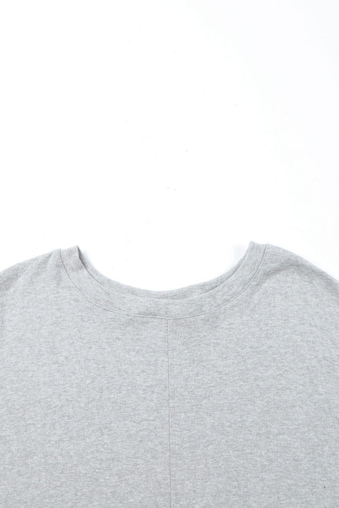 Solid Color Patchwork Long Sleeve Top