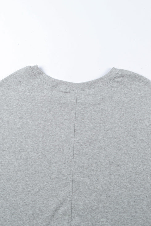 Solid Color Patchwork Long Sleeve Top