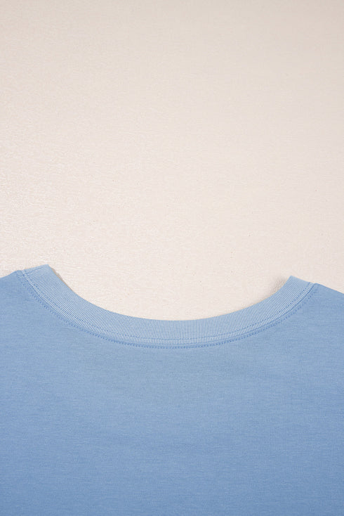 Solid Color Pocketed Raw Edge Babydoll Dress