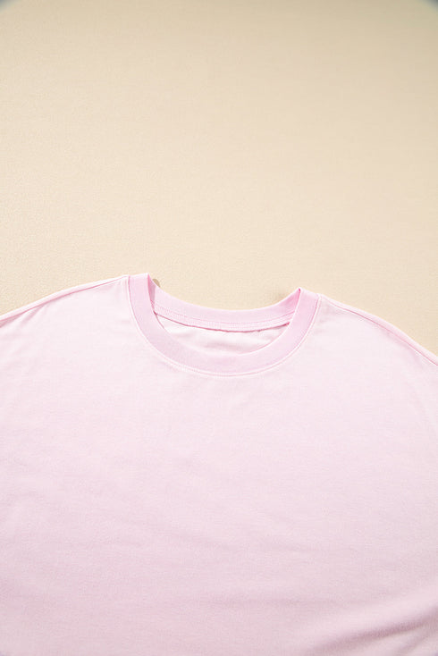 Solid Color Pocketed Raw Edge Babydoll Dress