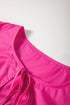 Solid Color Puff Sleeve Tie Front High Waist Mini Dress