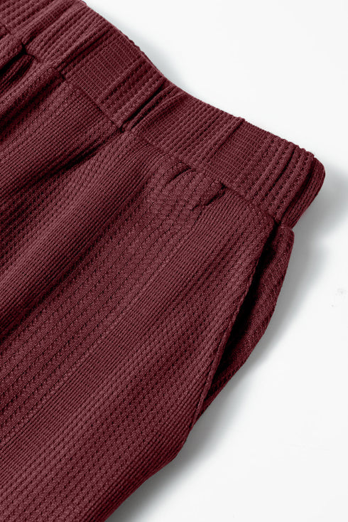 Solid Color Ribbed Ruffle Tank Top and Pants Set