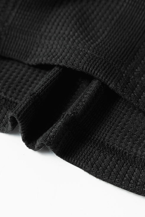 Solid Color Ribbed Ruffle Tank Top and Pants Set