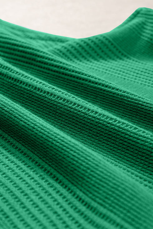 Solid Color Ribbed Ruffle Tank Top and Pants Set