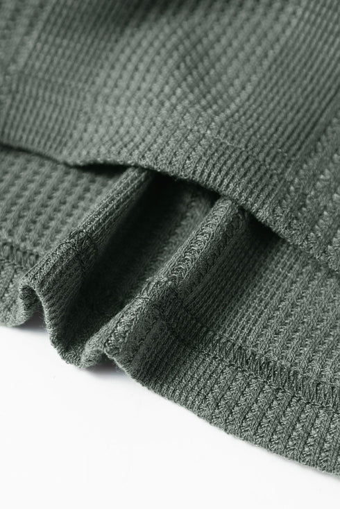 Solid Color Ribbed Ruffle Tank Top and Pants Set