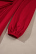 Solid Color Ruched Detail Long Sleeve Midi Dress