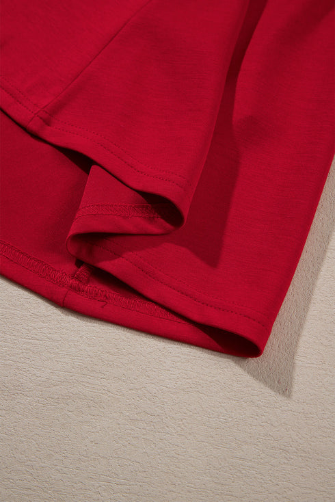 Solid Color Ruched Detail Long Sleeve Midi Dress