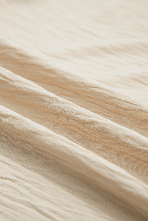 Solid Color Ruffled Short Sleeve Casual Blouse