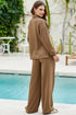 Solid Color V Neck High Waist Active Pant Set
