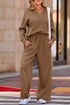 Solid Color V Neck High Waist Active Pant Set