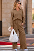 Solid Color V Neck High Waist Active Pant Set