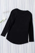 Solid Color V Neck Long Sleeve Knit Top