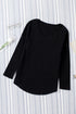 Solid Color V Neck Long Sleeve Knit Top
