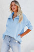 Solid Color Zip Collar Sweatshirt With Pockets