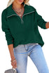 Solid Color Zip Collar Sweatshirt With Pockets