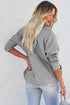 Solid Color Zip Collar Sweatshirt With Pockets