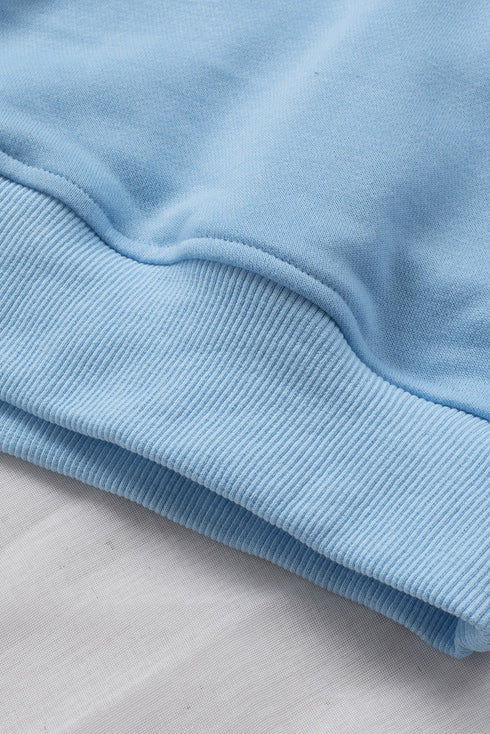 Solid Color Zip Collar Sweatshirt With Pockets