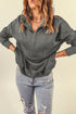 Solid Color Zip Collar Sweatshirt With Pockets