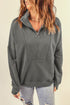 Solid Color Zip Collar Sweatshirt With Pockets