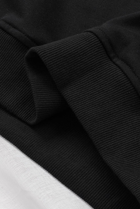 Solid Color Zip Collar Sweatshirt With Pockets