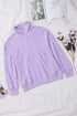 Solid Color Zip Collar Sweatshirt With Pockets