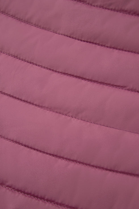 Solid Color Zip-up Quilted Puffer Jacket