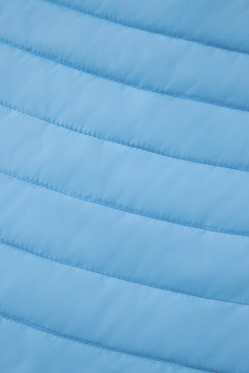 Solid Color Zip-up Quilted Puffer Jacket