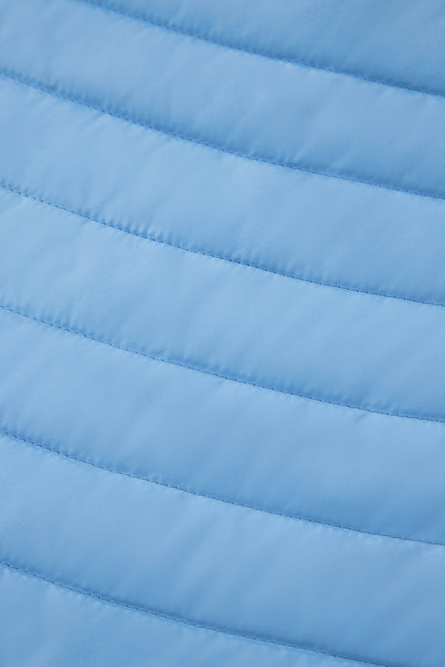 Solid Color Zip-up Quilted Puffer Jacket