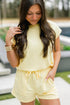 Solid Comfy Tee And Drawstring Lounge Short Set