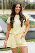 Solid Comfy Tee And Drawstring Lounge Short Set