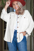 Solid Corded Drop Shoulder Casual Shacket Outerwear