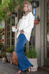 Solid Corded Drop Shoulder Casual Shacket Outerwear