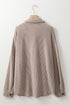 Solid Corded Drop Shoulder Casual Shacket Outerwear