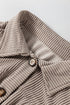 Solid Corded Drop Shoulder Casual Shacket Outerwear