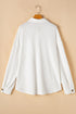 Solid Corded Drop Shoulder Casual Shacket Outerwear