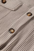 Solid Corded Drop Shoulder Casual Shacket Outerwear