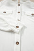 Solid Corded Drop Shoulder Casual Shacket Outerwear
