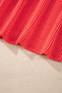 Solid Corded Knit Long Sleeve High Waist Short Set