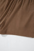 Solid Corded Knit Long Sleeve High Waist Short Set
