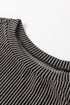 Solid Corded Knit Long Sleeve High Waist Short Set