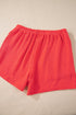 Solid Corded Knit Long Sleeve High Waist Short Set