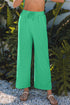 Solid Corded Knit Short Sleeve Wide Leg Pant Set