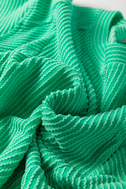 Solid Corded Knit Short Sleeve Wide Leg Pant Set