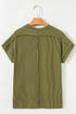 Solid Corded Textured Knit Exposed Stitching T-shirt