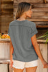 Solid Corded Textured Knit Exposed Stitching T-shirt