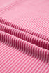 Solid Corded Textured Knit Exposed Stitching T-shirt