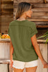 Solid Corded Textured Knit Exposed Stitching T-shirt