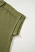 Solid Corded Textured Knit Exposed Stitching T-shirt