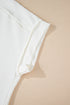 Solid Corded Textured Knit Exposed Stitching T-shirt